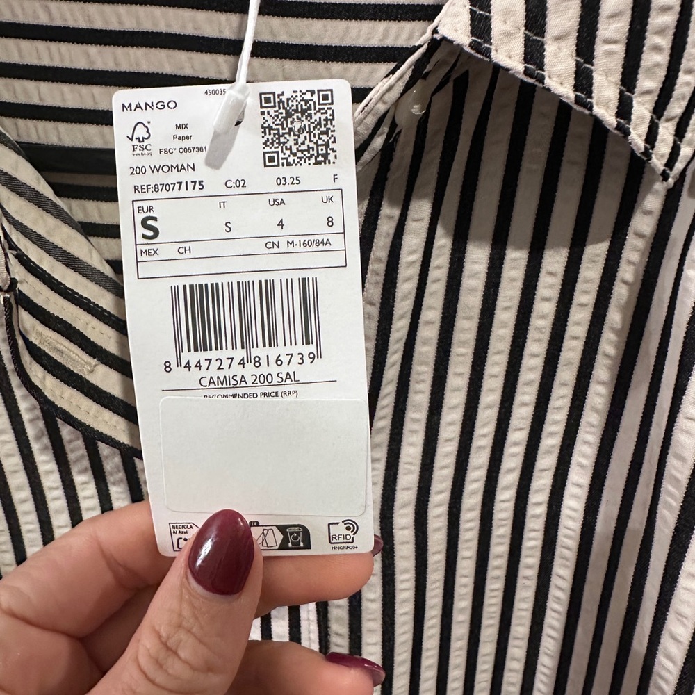 Mango striped button down blouse - Picture 5 of 5